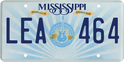 MS license plate LEA464