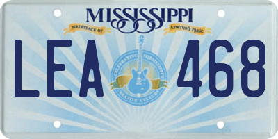 MS license plate LEA468