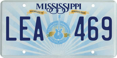 MS license plate LEA469