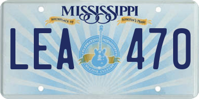 MS license plate LEA470