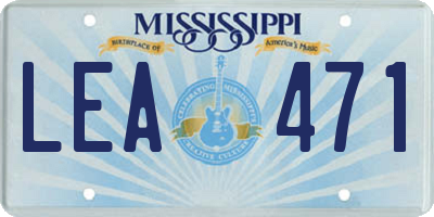 MS license plate LEA471