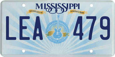 MS license plate LEA479