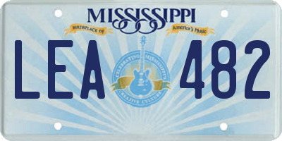 MS license plate LEA482