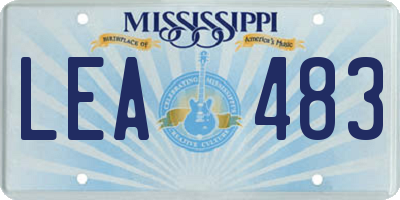 MS license plate LEA483