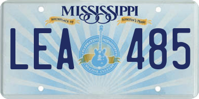 MS license plate LEA485