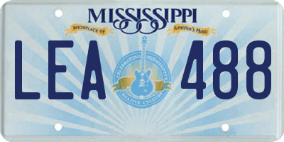 MS license plate LEA488