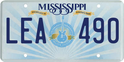 MS license plate LEA490