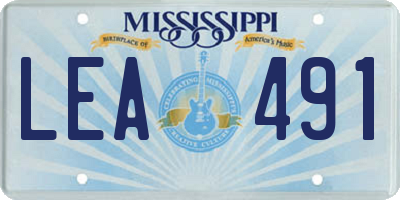 MS license plate LEA491