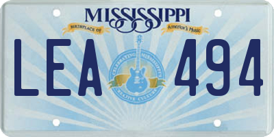 MS license plate LEA494