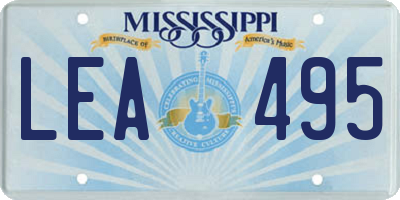 MS license plate LEA495