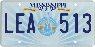 MS license plate LEA513