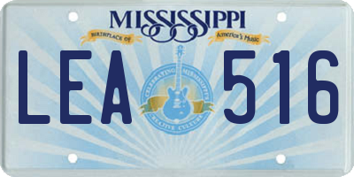 MS license plate LEA516