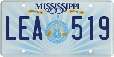 MS license plate LEA519