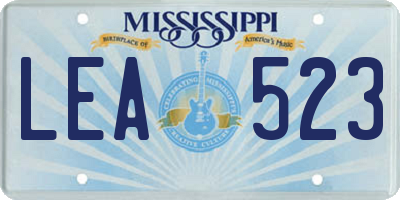 MS license plate LEA523