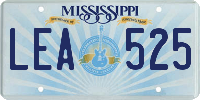 MS license plate LEA525
