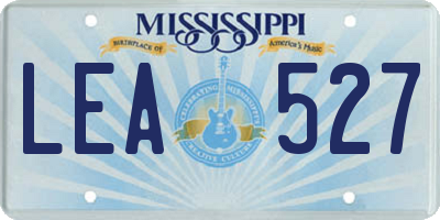 MS license plate LEA527