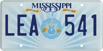 MS license plate LEA541