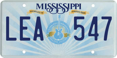 MS license plate LEA547