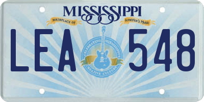 MS license plate LEA548