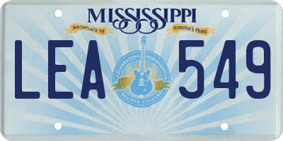 MS license plate LEA549