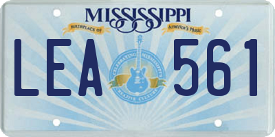 MS license plate LEA561