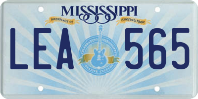 MS license plate LEA565