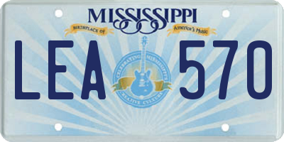 MS license plate LEA570