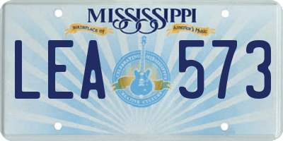 MS license plate LEA573