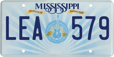 MS license plate LEA579