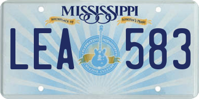 MS license plate LEA583