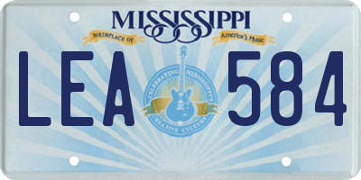 MS license plate LEA584