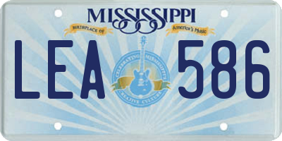 MS license plate LEA586