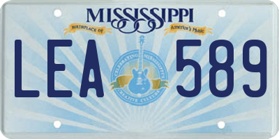 MS license plate LEA589