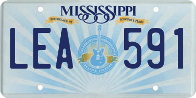 MS license plate LEA591