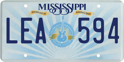 MS license plate LEA594