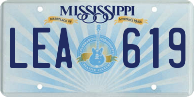 MS license plate LEA619