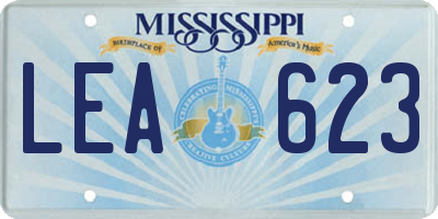 MS license plate LEA623