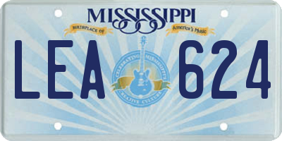 MS license plate LEA624