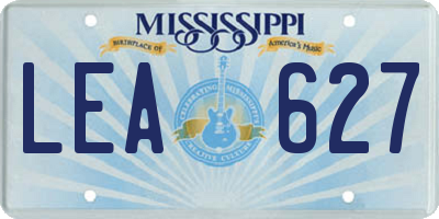 MS license plate LEA627
