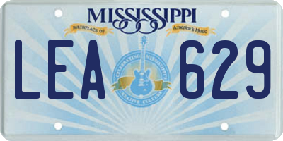 MS license plate LEA629