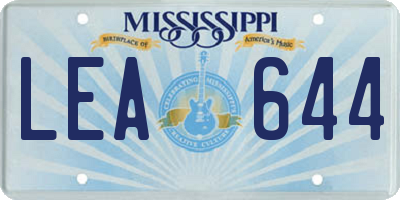 MS license plate LEA644