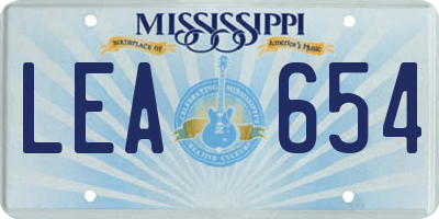 MS license plate LEA654