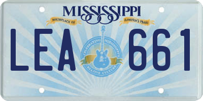 MS license plate LEA661