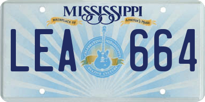 MS license plate LEA664