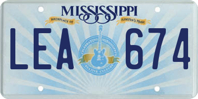 MS license plate LEA674