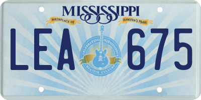 MS license plate LEA675