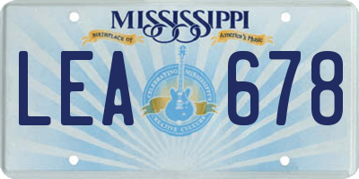 MS license plate LEA678