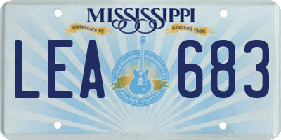 MS license plate LEA683