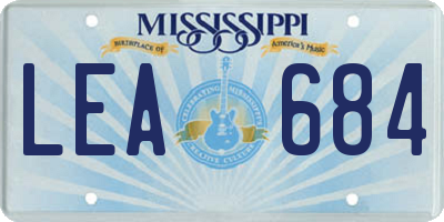 MS license plate LEA684