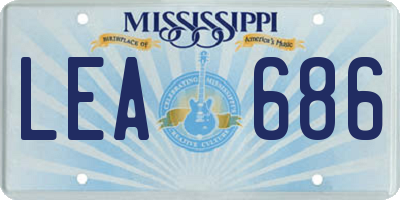 MS license plate LEA686